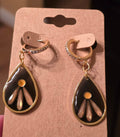Earrings - black, gold, and champagne