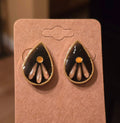 Earrings - studs: black/gold/champagne