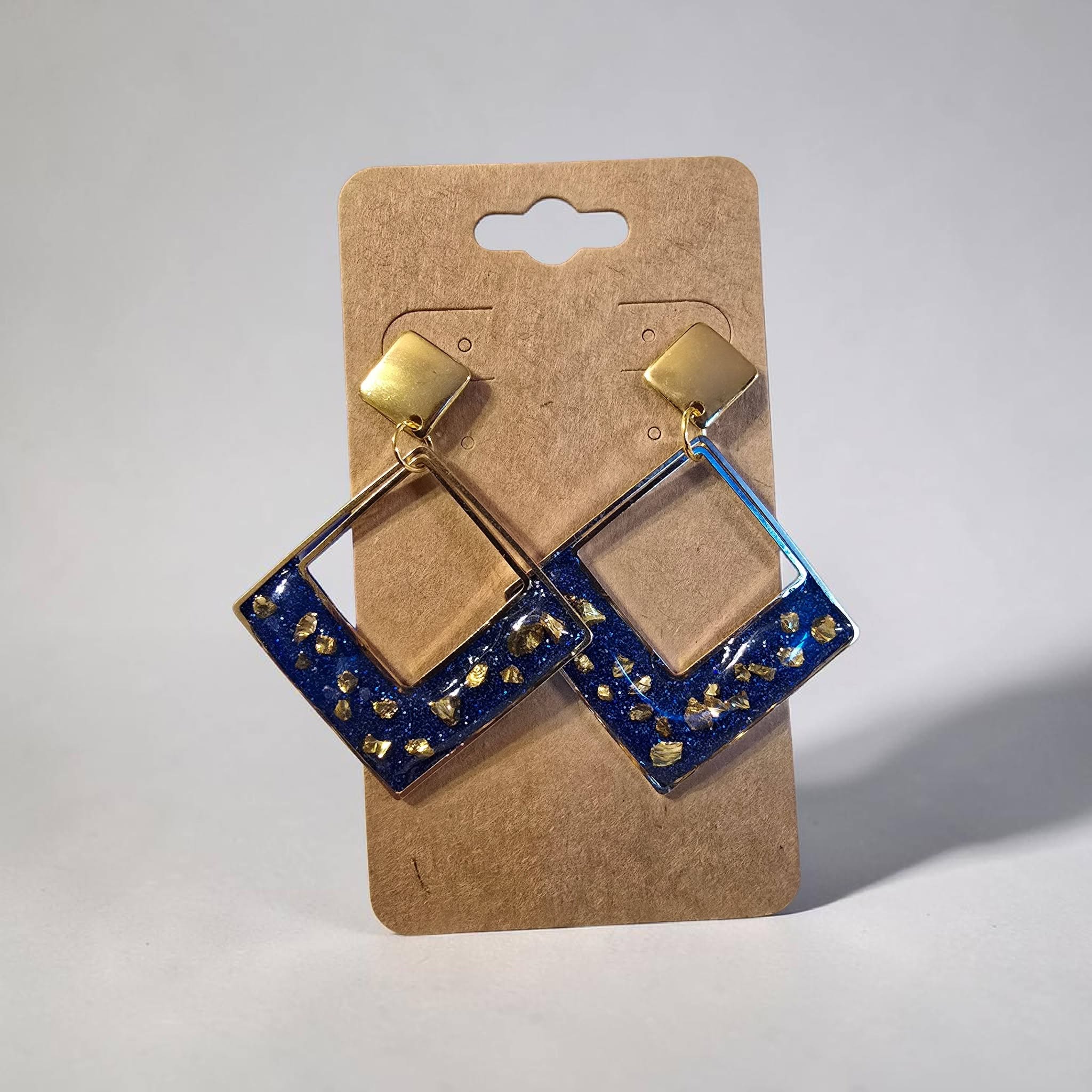 Earrings - cobalt blue and gold