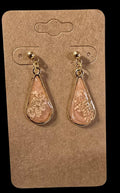 Earrings - peach and white floral