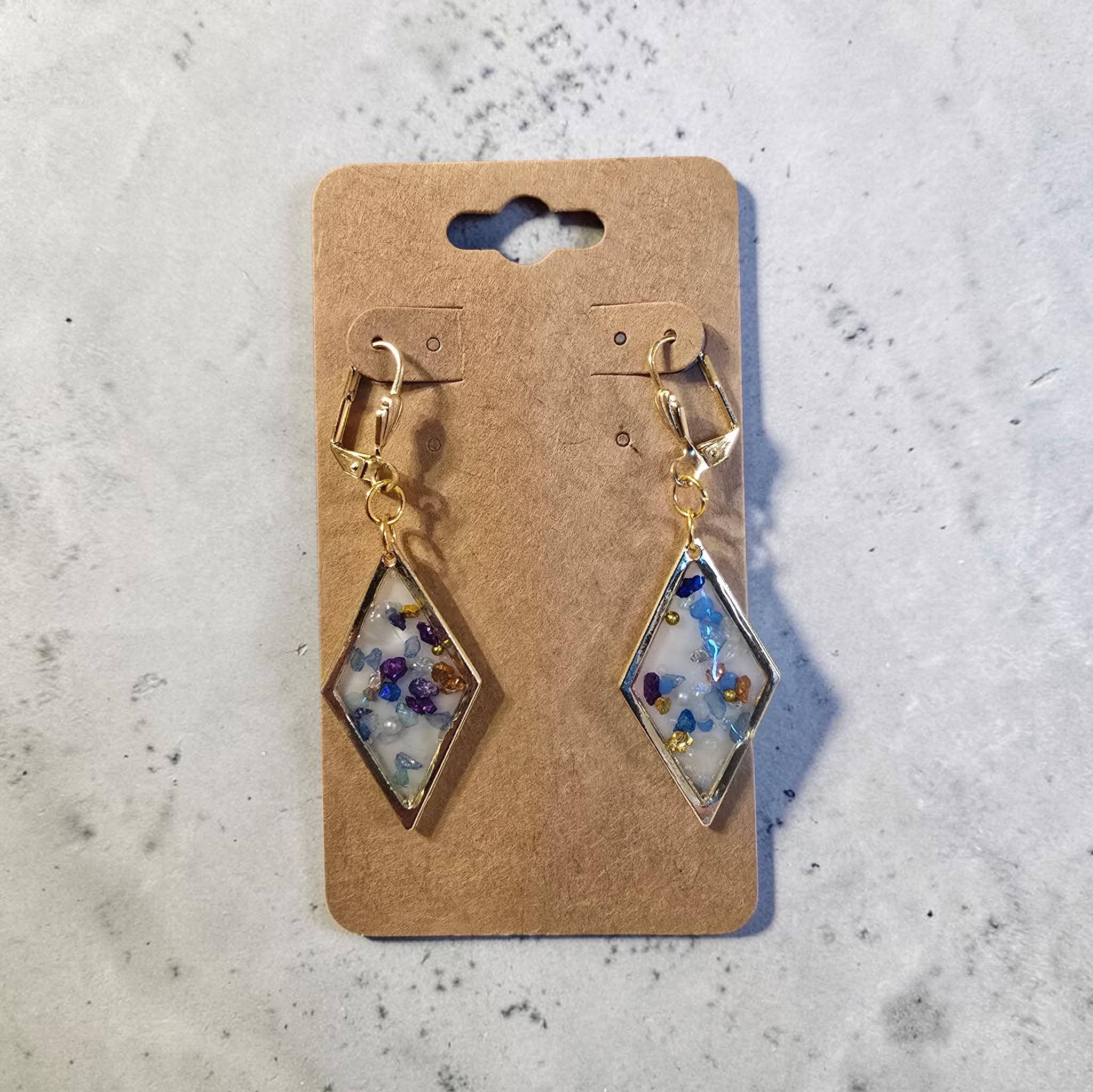 Earrings - white and blue