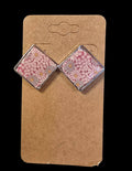 Earrings - studs: pink/silver