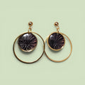 Earrings - black/gold fireworks