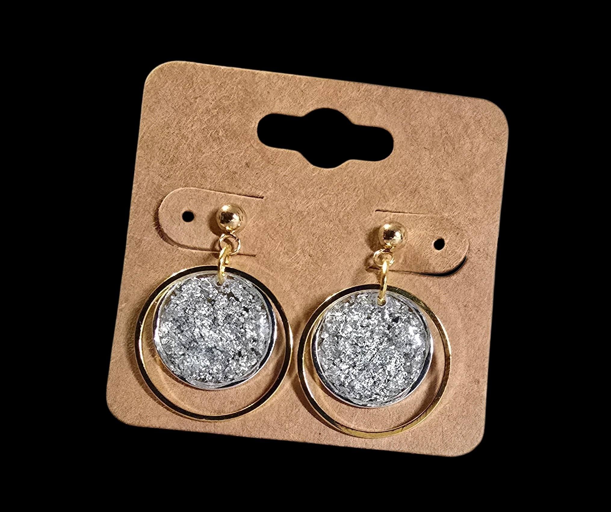 Earrings - silver/gold coin