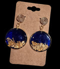 Earrings - cobalt blue and gold