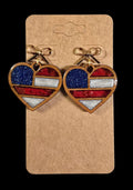 Earrings - Patriotic hearts